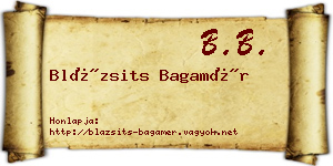 Blázsits Bagamér névjegykártya